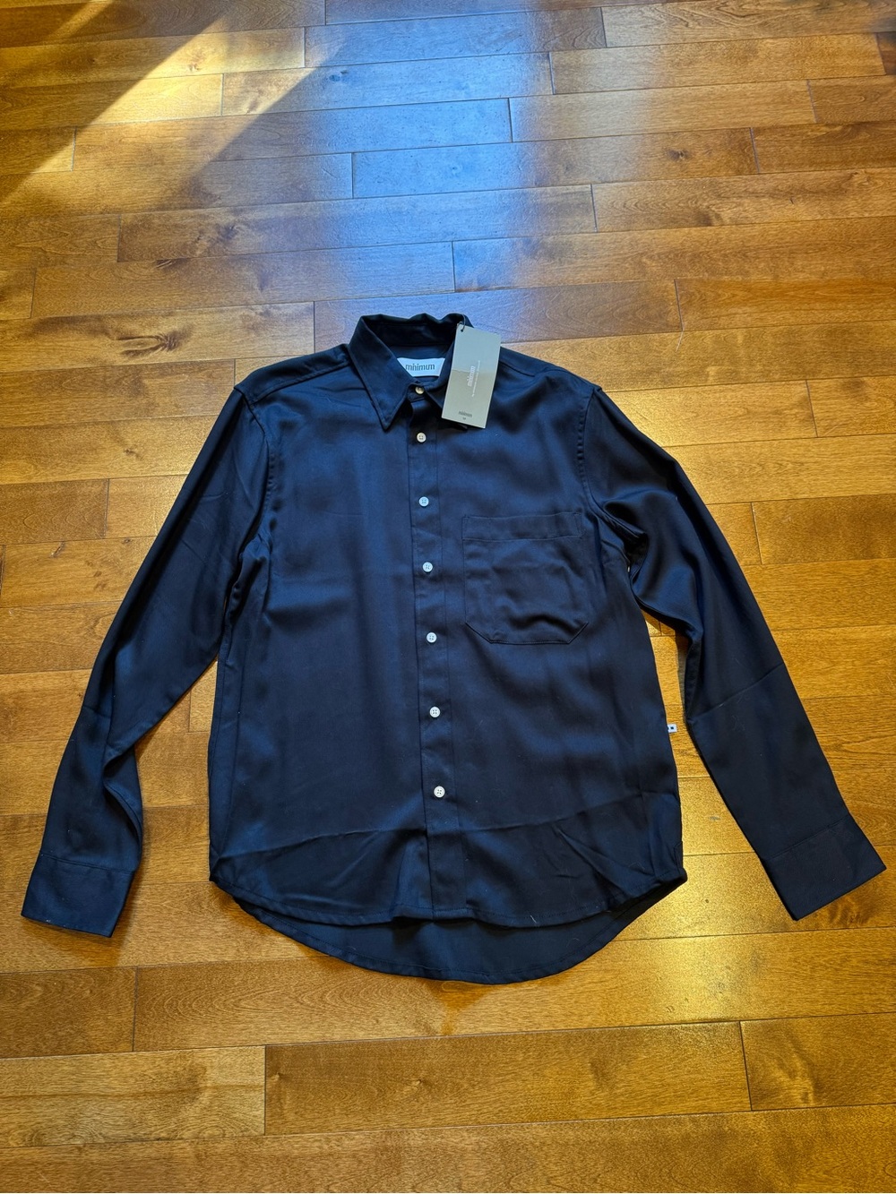 NWT - Minimum Navy Long-Sleeve Button-Up Shirt Sz Medium